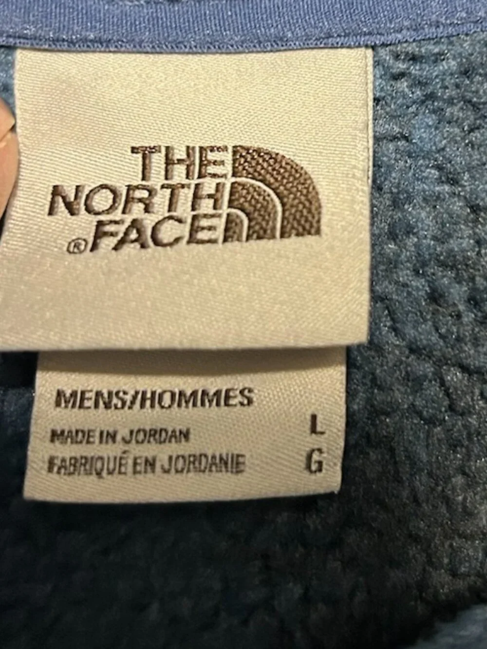 North Face Blue/Black Plaid Sweater Fleece 1/2 Zip Pullover Men's Size L